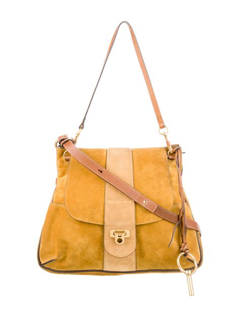 Chloé Chloé Medium Lexa Satchel Bag In Brown Suede on SALE 